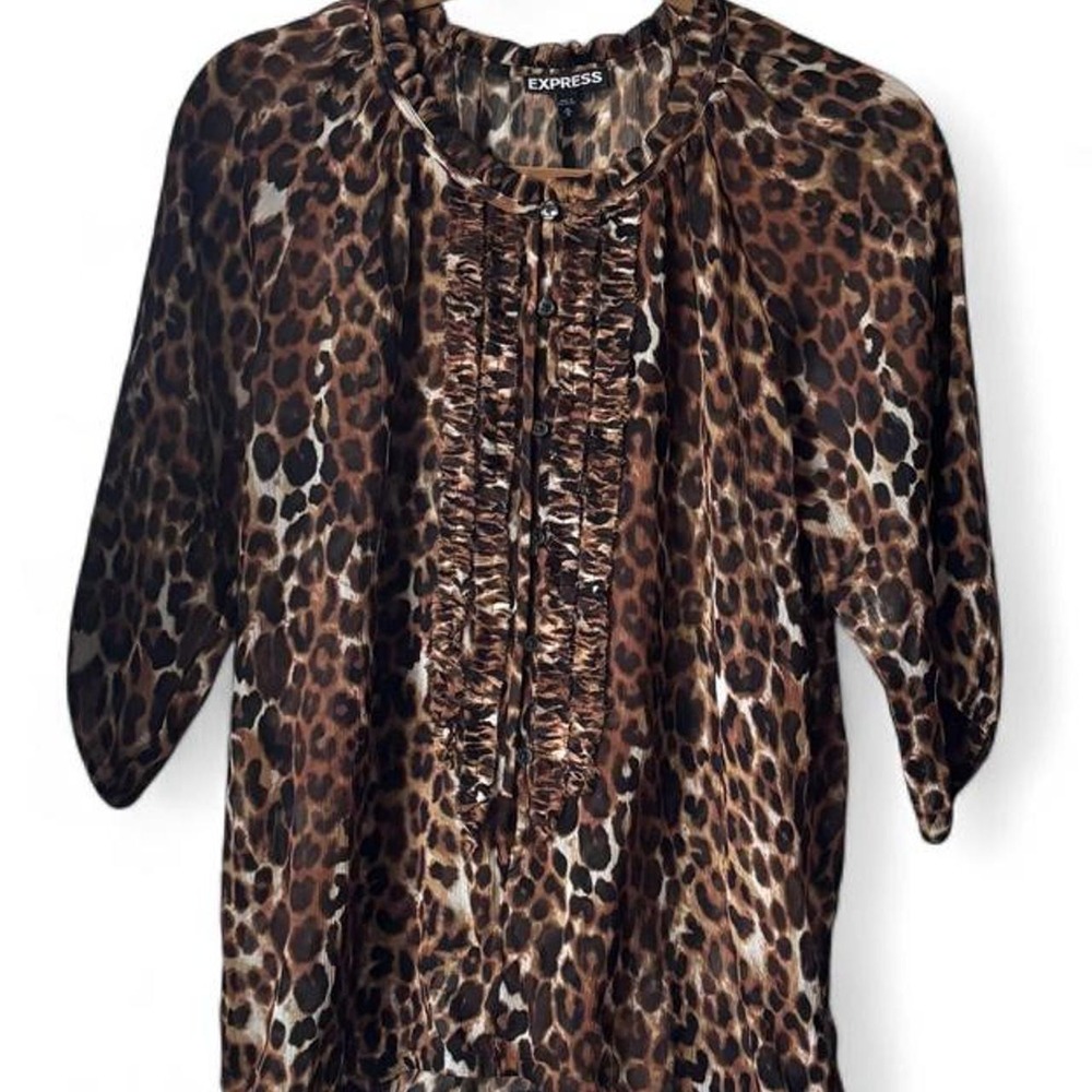 Express Leopard Print Blouse, Size Medium